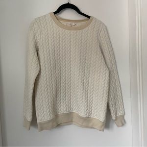Club Monaco Quilted Sweatshirt Off White XS